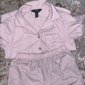 Polo by Ralph Lauren Women's Light Pink Striped Pajama Set